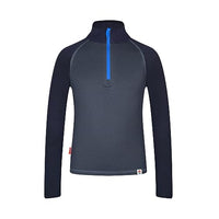 Thumbnail for Trollkids schnelltrocknender elastischer Kinder Baselayer mit Half-Zip RAULAND, Helle Beere/Madeirablau/Dunkeltürkis, im Sale