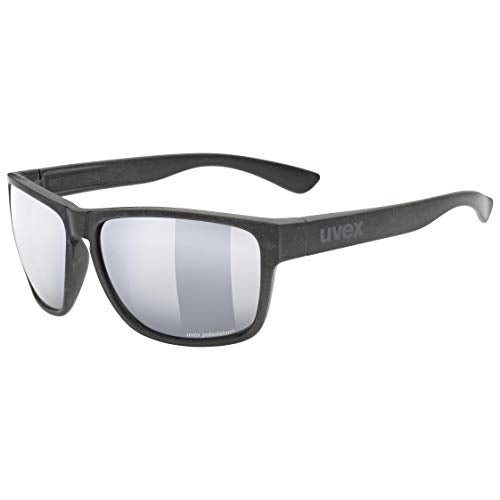 uvex LGL ocean P - Sonnenbrille für Damen und Herren - polarisiert - verspiegelt - black matt/silver-silver - one size