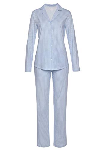 Lascana Damen Vivance Dreams Damen Pyjama aus weicher Baumwolle im zeitlosen Streifen-Design im Sale