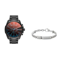 Thumbnail for Diesel Herrenuhr Mega Chief, Chronographenwerk, 59 mm, schwarzes Edelstahlgehäuse mit Edelstahlarmband, DZ4318 & Armband Für Männer, 18 cm - 19,5 cm Silbernes Edelstahlarmband, DX0966040 im Sale