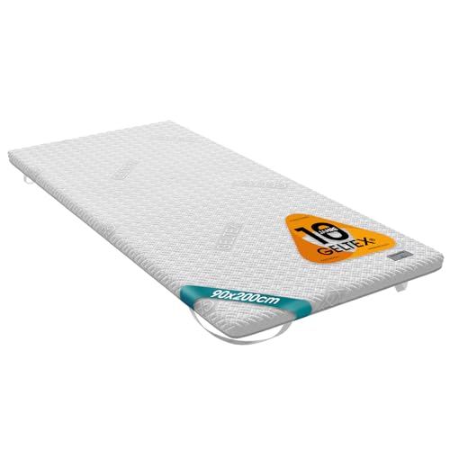 Schlaraffia Roll 'n' Sleep GELTEX Topper: Breathable gel topper with gel foam core, pressure-relieving &amp; climate-regulating, washable and allergy-friendly, certified quality, 90x200 cm on sale
