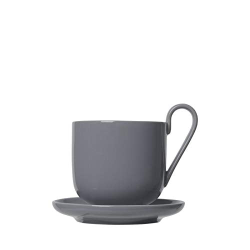 blomus -Ro- Set Aus 2 Kaffeetassen Inklusive Untertassen, Eleganter Grauton, Spülmaschinengeeignet, 290 ml, Farbe Sharkskin 64010 im Sale