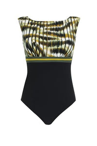 Thumbnail for Sunflair Mastectomy Badeanzug Damen Einteiler mit Schalen tiefer Rücken schnell trocken grün gelb Strandmode im Sale