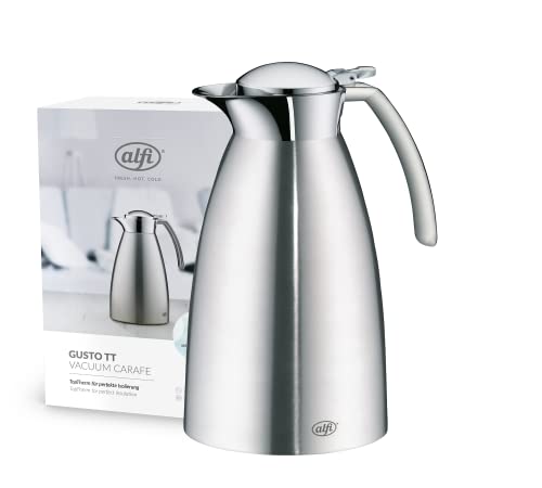 alfi GUSTO TT 1.0l, stainless steel vacuum flask, loose-fitting lid, keeps hot for 12 hours, cold for 24 hours, durable thermos flask, ideal as a coffee pot, teapot, dishwasher-safe on sale