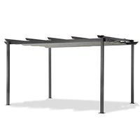 Thumbnail for LECO Pergola – stilvolle Aluminium Pergola 4 x 3 m mit ausziehbarem Sonnendach – anthrazit / grau im Sale