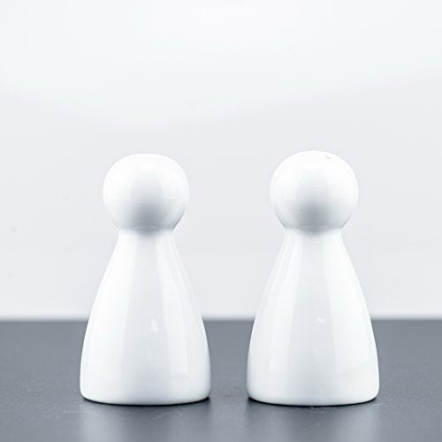 Sompex 6091 White Peppy &amp; Sally 8cm Salt Shaker Pepper Shaker Set of 2 Porcelain Spice Shaker