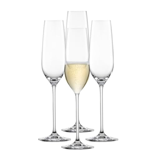 SCHOTT ZWIESEL Sektglas Fortissimo (4er-Set), elegante Champagner Gläser mit Moussierpunkt, spülmaschinenfeste Tritan-Kristallgläser, Made in Germany (Art.-Nr. 123686) im Sale