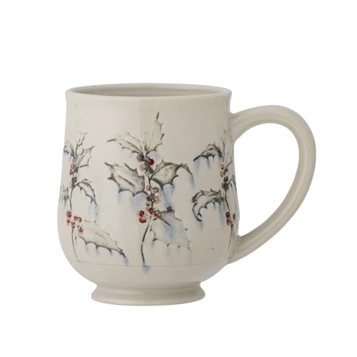 Bloomingville Hollie Tasse aus Steingut in der Farbe Grün mit Ilex, Spülmaschinengeeignet, 9,5xH11 cm, 82056199 im Sale