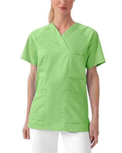 CLINIC DRESS Schlupfkasack Leichter Damen Kasack für Krankenpflege und Altenpflege |75/25 | 95 Grad Wäsche | Industriewäsche geeignet apfelgrün im Sale