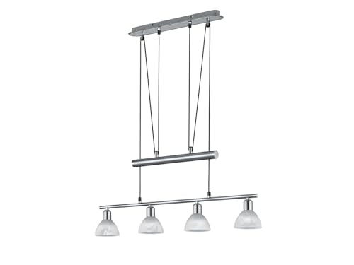 Trio Leuchten LED-JoJo-Pendelleuchte Levisto in Nickel matt, Glas alabasterfarbig weiß 371010407 im Sale