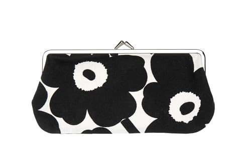 Marimekko Silmälasi Kukkaro Mini Unikko Long Purse, Schwarz/Weiß im Sale