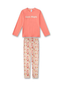 Thumbnail for Sanetta Mädchen-Schlafanzug Orange | Hochwertiger und bequemer Schlafanzug aus Baumwolle für Mädchen. Pyjamaset für Mädchen 140 im Sale