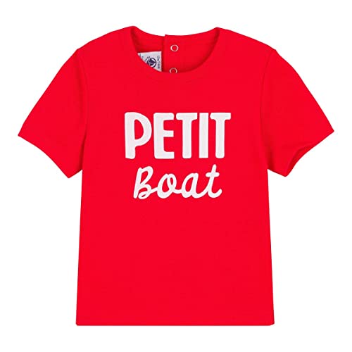 Petit Bateau T-Shirt für Jungen, rot, 6 Monate / 67cm im Sale