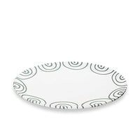 Thumbnail for GMUNDNER KERAMIK oval plate size: l= 28 cm xw= 21 cm xh= 2.3 cm grey flamed tableware, handmade in Austria on sale