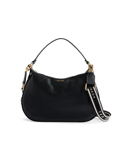 Ted Baker Damen ESIAH-Webbing Slouchy Leather Hobo Bag, Black im Sale