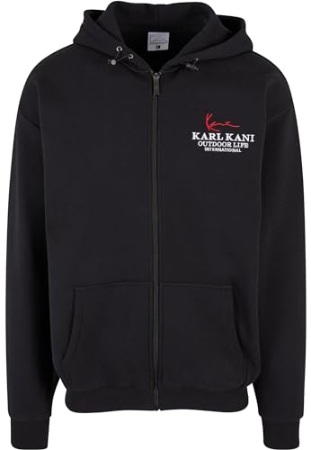 Karl Kani Herren KU241-001-2 Chest Signature Os Full Zip Hoodie Black im Sale