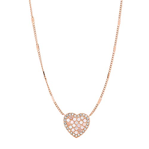 Fossil Damenkette Val Mosaic Heart Edelstahl roségoldfarben, JF03164791 im Sale
