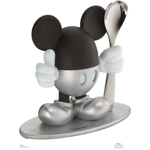 WMF Eierbecher mit Löffel Disney Mickey Mouse, Eierbecher lustig für Kinder, Kunststoff, Eierbecher Kinder, Cromargan Edelstahl poliert, spülmaschinengeeignet, silber im Sale