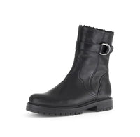 Thumbnail for Gabor Damen Biker Boots, Frauen Stiefeletten,Komfortable Mehrweite (H),Warmfutter,uebergangsschuhe,schwarz (Webl/CDF),39 EU / 6 UK im Sale