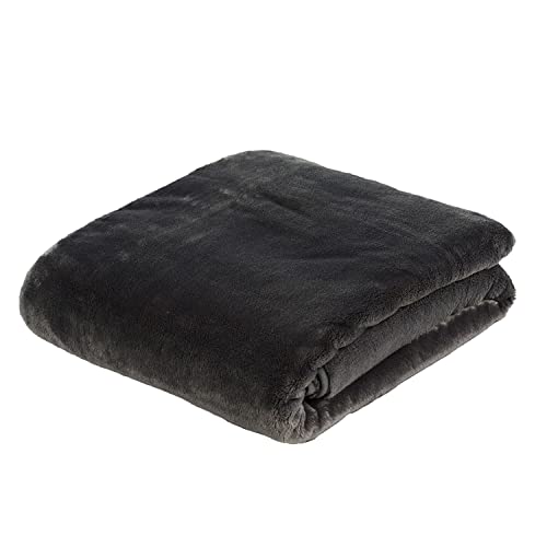 Gözze - Premium Cashmere-Feeling Wohn- und Kuscheldecke, 500 g/m², 180 x 220 cm - Anthrazit im Sale