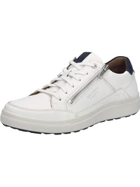 Thumbnail for Josef Seibel Herren Low-Top Sneaker Maddox 07,Weite G (Normal),Wechselfußbett,Laufschuhe,schnürschuhe,Weiss-dunkelblau,44 EU im Sale