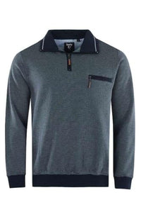Thumbnail for hajo men's sweatshirt pullover Troyer 26222/2 Stay Fresh premium quality in two-tone look Regular Fit on sale