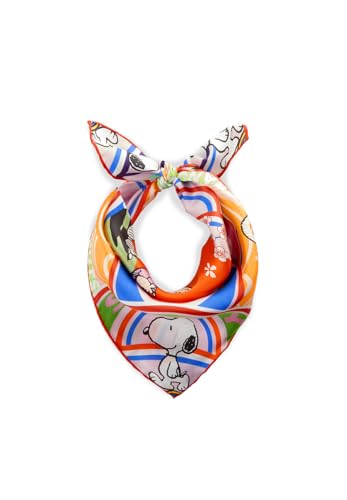 CODELLO X Peanuts Snoopy Nicki Tuch, Seide, Orange-Multicolor im Sale