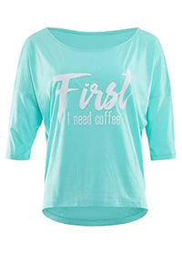Thumbnail for WINSHAPE Damen Ultra Leichtes Modal-3/4-arm Mcs001 Mit Weißem „first Need Coffee” Glitzer-aufdruck T-Shirt, Deep-pink-weiss, EU im Sale