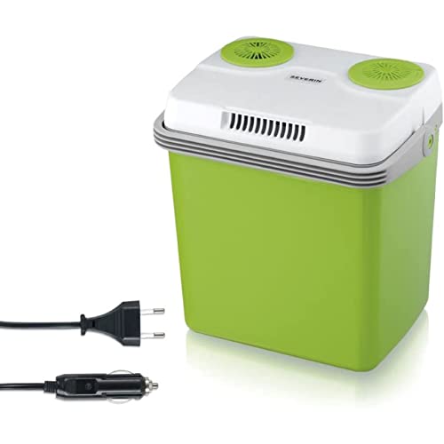 SEVERIN Electric Cooler (19 L) with Cooling and Warming Function, Car Cooler with 2 Connections (Power Supply &amp; Cigarette Lighter), Cooler Green/Gray, KB 2922 on Sale