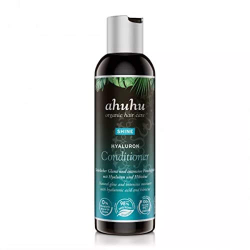 ahuhu SHINE Hyaluron Conditioner (200 ml) – Nourishing hair conditioner for radiant shine with hyaluronic acid and hibiscus extract, noticeably improves combability and elasticity, vegan hair care on sale