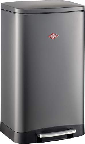 Wesco 385 731-77 Towerick waste bin, metal, matt graphite, W x H x D 37.9 x 65.8 x 35.2 cm