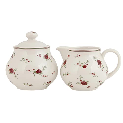 Clayre & Eef LPRCRSU La Petite Rose Milchkännchen und Zuckerdose im Sale
