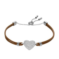 Thumbnail for FOSSIL Damenarmband Sadie Glitz Heart Leder braun, JF04675040 im Sale