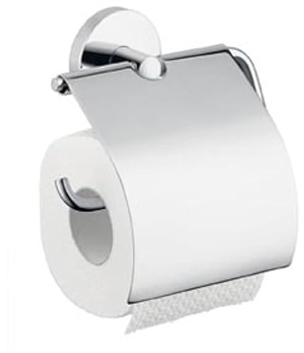 hansgrohe Toilettenpapierhalter Logis, Klopapierhalter mit Deckel, Chrom, 1.0 im Sale