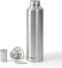 Thumbnail for wenco Trinkflasche Edelstahl 0,75l / 750ml isoliert und auslaufsicher für kalte und heiße Getränke auch als Thermoskanne verwendbar – mit Teesieb – BPA frei – silber im Sale