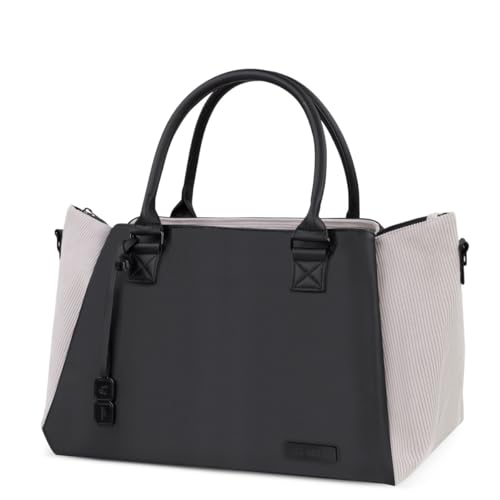 ABC Design Wickeltasche Royal – Handtasche mit Baby Zubehör – auch zum Umhängen – Melange Stoff & Lederimitat – Farbe: biscuit im Sale