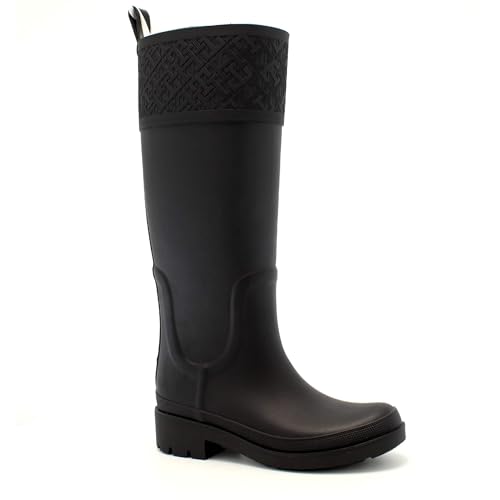 Tommy Hilfiger RUBBER LONG BOOT MONOGRAM ( Regenstiefel Damen, Schwarz (Black), EU im Sale