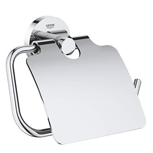 GROHE Essentials - WC-Papierhalter ( kratzfeste Chromoberfläche, einfache Montage, inklusive Abdeckung, pflegeleicht), chrom, 40367001 im Sale