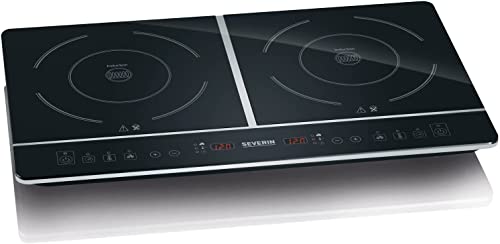 SEVERIN induction hob, for kitchen, office or camping, high-quality hob with continuous temperature adjustment, camping stove with glass ceramic hob, black, 2,000 W, KP 1071 on sale