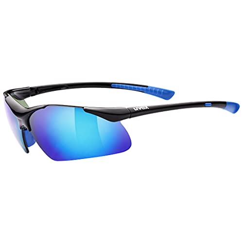 uvex sportstyle 223 - sports glasses for men and women - strong protection against solar radiation - pressure-free fit &amp; perfect hold - black/red - one size on sale