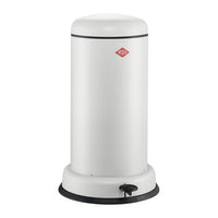 Thumbnail for Wesco Baseboy waste bin in matt white, powder-coated sheet steel, 20 litre volume, metal insert, built-in damper, metal footrest with rubber tread on sale