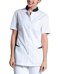 Thumbnail for CLINIC DRESS Kasack für Damen leicht tailliert Stehkragen Druckknopfleiste 2 Doppeltaschen mit Druckknopf und Saumverstärkung Seitenschlitze Industriewäsche geeignet 95 Grad Wäsche Berry 38 im Sale