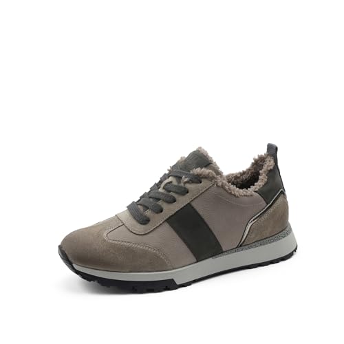 Paul Green Damen Sneaker mit Wechselfußbett, Frauen Low-Top Sneaker,Warm gefüttert,Strassenschuhe,Sportschuhe,Turnschuhe,Grau (Stone/Gravel),40.5 EU / 7 UK im Sale
