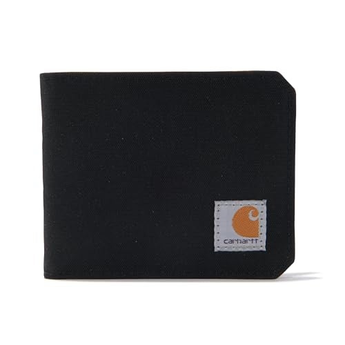 Carhartt Herren Bifold und Passcase Durable Billfold Wallets, erhältlich in Leder-und Canvas-Stilen Geldbörse, Nylon-Ente (schwarz), Einheitsgröße im Sale