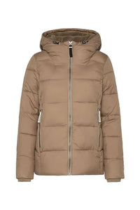 Thumbnail for SOCCX Damen Winterjacke mit Kapuze und Logo-Tapes Ivory im Sale