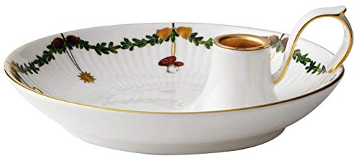 Royal Copenhagen 1024778 Star Fluted/XMAS Kerzenhalter mit Griff, Porzellan, Mehrfarbig, 17,5cm im Sale