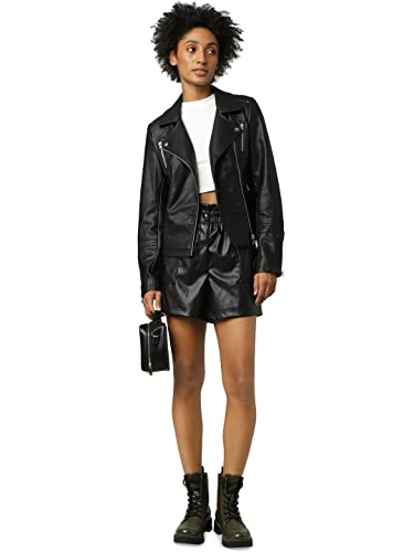 ONLY Women's onlGEMMA Faux Leather Biker OTW NOOS Jacket, Black, Large (Manufacturer size: 40) on sale