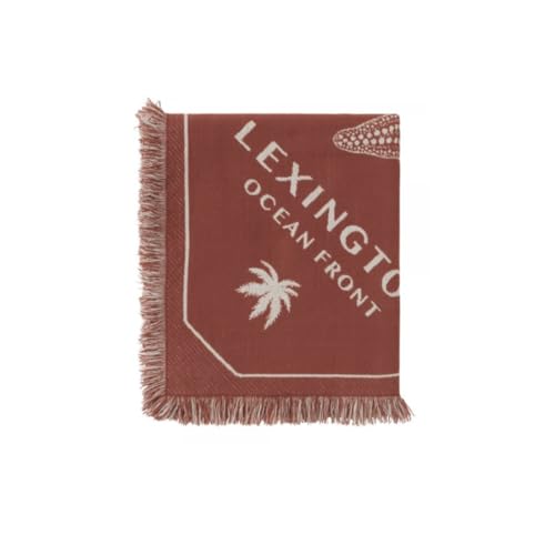 LEXINGTON Bandana Recycled Cotton Blanket, Coconut/White, 150x150 on sale