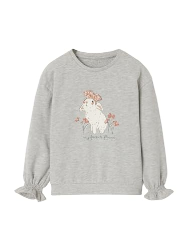 Vertbaudet Mädchen Sweatshirt mit Tierprint grau meliert 140 im Sale