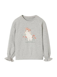Thumbnail for Vertbaudet Mädchen Sweatshirt mit Tierprint grau meliert 140 im Sale